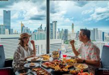 บุฟเฟ่ต์นานาชาติห้องอาหาร Atrium โรงแรม The Landmark Bangkok atrium land mark , Bangkok